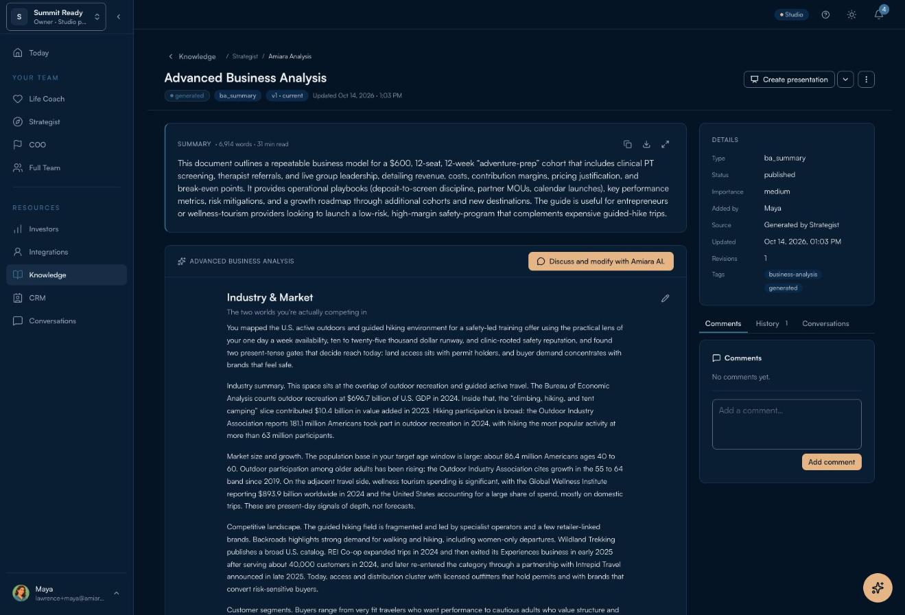Advanced Business Analysis document opening on Industry and Market